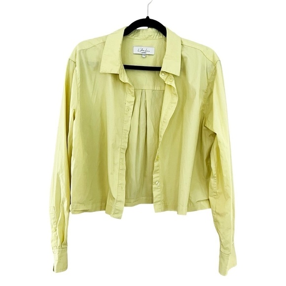 L'ACADEMIE Revolve Tory Button Down Poplin Shirt in Cornsilk Sz M - Picture 2 of 6
